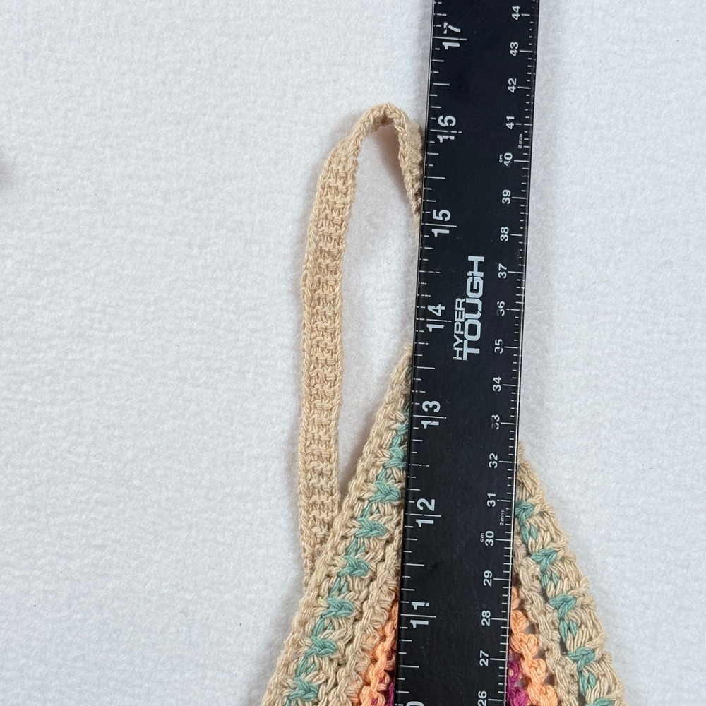 Lulus Crochet Tank Top Womens Medium Multicolor Striped Boho Hippie‎ Festival - Picture 3 of 8